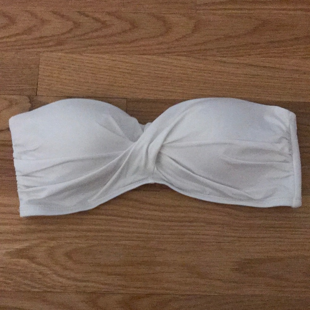 White Strapless Bikini Top